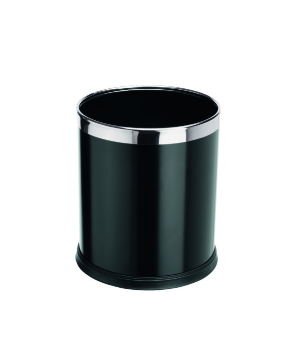 Papperskorg 22cm i diameter avtagbar silver ring.