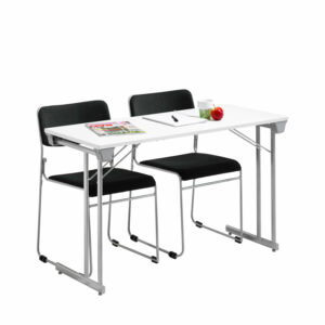 Konferenspaket 120×50 bord och 2st stolar Nice svart/silvergrå